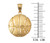 Yellow Gold Basketball Satin DC  Pendant Necklace