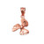 Rose Gold Satin DC Rotor Propeller Charm Necklace