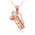 Polished Rose Gold Golf Bag Pendant Necklace