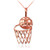 Rose Gold Basketball Hoop DC  Pendant Necklace