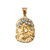 Yellow Gold Jesus Face CZ Charm Necklace