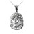 White Gold Jesus Face CZ Charm Necklace