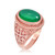 Rose Gold Jerusalem Cross Green Onyx Gemstone Statement Ring