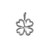 White Gold Tiny Irish Shamrock Clover DC Charm Necklace