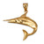 Polished Yellow Gold Swordfish Pendant