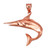 Polished Rose Gold Swordfish Pendant