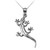 Polished White Gold Lizard Charm Necklace