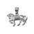 Satin DC Sterling Silver Horse Charm Necklace