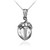 Polished DC Sterling Silver Peach Fruit Charm Necklace