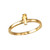 Polished Yellow Gold Initial Letter F Stackable Ring