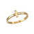 Polished Yellow Gold Initial Letter L Stackable Ring