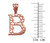 Rose Gold Nugget Initial Letter "B" Pendant Necklace