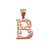 Rose Gold Nugget Initial Letter "B" Pendant Necklace