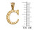 Yellow Gold Nugget Initial Letter "C" Pendant Necklace