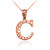 Rose Gold Nugget Initial Letter "C" Pendant Necklace