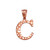 Rose Gold Nugget Initial Letter "C" Pendant Necklace