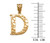 Yellow Gold Nugget Initial Letter "D" Pendant Necklace