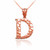 Rose Gold Nugget Initial Letter "D" Pendant Necklace