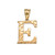 Yellow Gold Nugget Initial Letter "E" Pendant Necklace