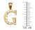 Yellow Gold Nugget Initial Letter "G" Pendant Necklace