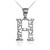 Sterling Silver Nugget Initial Letter "H" Pendant Necklace