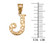 Yellow Gold Nugget Initial Letter "J" Pendant Necklace