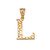 Yellow Gold Nugget Initial Letter "L" Pendant Necklace