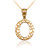 Yellow Gold Nugget Initial Letter "O" Pendant Necklace