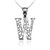 White Gold Nugget Initial Letter "W" Pendant Necklace