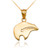 Yellow Gold Zuni Bear Heartline Arrow  Charm Necklace