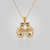 Yellow Gold Boxing Gloves DC Pendant Necklace