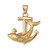 Yellow Gold Mariner Anchor Dolphin Pendant