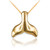 Polished Yellow Gold Whale Tail Charm Necklace