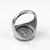 Solid White Gold Saint Benedict Medal Mens Ring