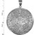 White Gold Aztec Mayan Sun Calendar Extra Large Pendant (XL/XXL)