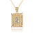 Two-tone Gold Filigree Alphabet Initial Letter "B" DC Pendant Necklace