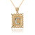 Two-tone Gold Filigree Alphabet Initial Letter "C" DC Pendant Necklace