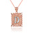Two-tone Rose  Gold Filigree Alphabet Initial Letter "D" DC Pendant Necklace