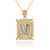 Two-tone Gold Filigree Alphabet Initial Letter "M" DC Pendant Necklace