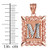 Two-tone Rose Gold Filigree Alphabet Initial Letter "M" DC Pendant Necklace