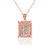 Two-tone Rose Gold Filigree Alphabet Initial Letter "H" DC Charm Necklace