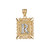 Two-tone Gold Filigree Alphabet Initial Letter "R" DC Charm Necklace