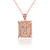 Two-tone Rose Gold Filigree Alphabet Initial Letter "T" DC Charm Necklace
