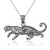 Sterling Silver Crawling Cheetah Pendant Necklace