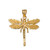 Solid Yellow Gold Dragonfly DC Pendant Necklace