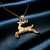 Yellow Gold DC Deer Pendant Necklace