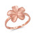 Rose Gold Matte Finish Hawaiian Plumeria Flower Ring