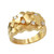 Mens Yellow Gold CZ Nugget Ring