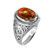 White Gold Om (aum) Oval Orange Copper Turquoise Ring