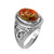 Sterling Silver Celtic Trinity Orange Copper Turquoise Ring